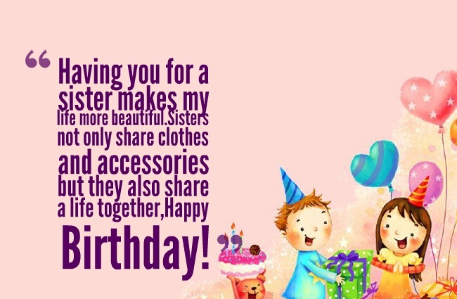 Birthday Wishes For Younger Sister From Elder Sister
